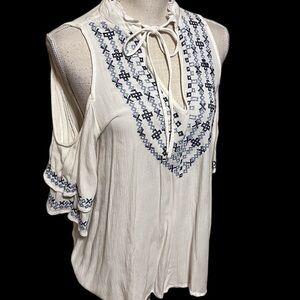 Blue Rain cold shoulder blouse , size medium